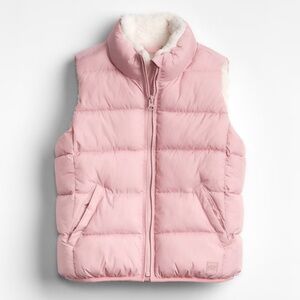 GAP Kids Pink and Cream Fleece Vest